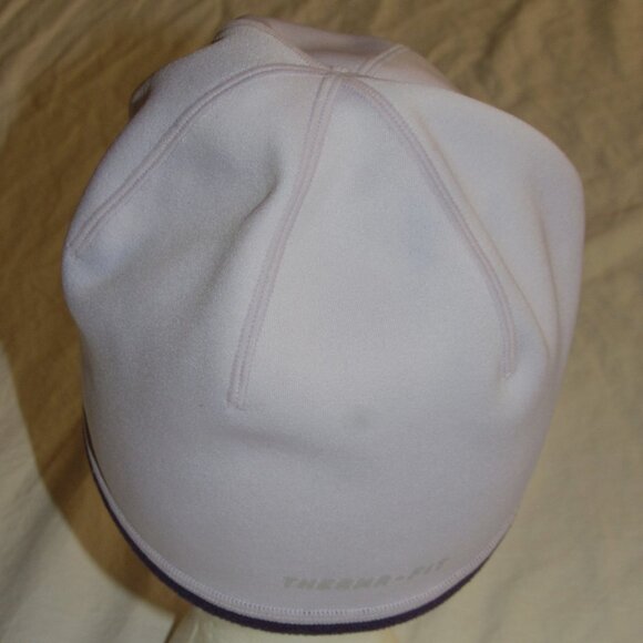 Nike Therma Fit Purple Running Skull Cap Beanie Hat Reflective Logo Reversible - Picture 4 of 5